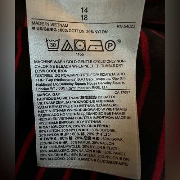 Gap red and blue striped dress, size 14 women’s - Picture 4 of 4